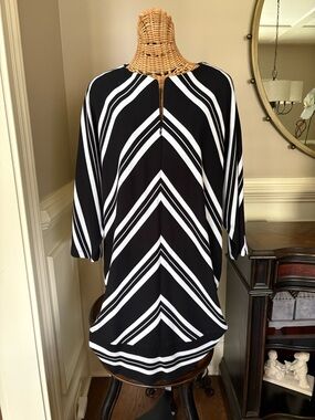 Trina Turk Black & White Striped Dress